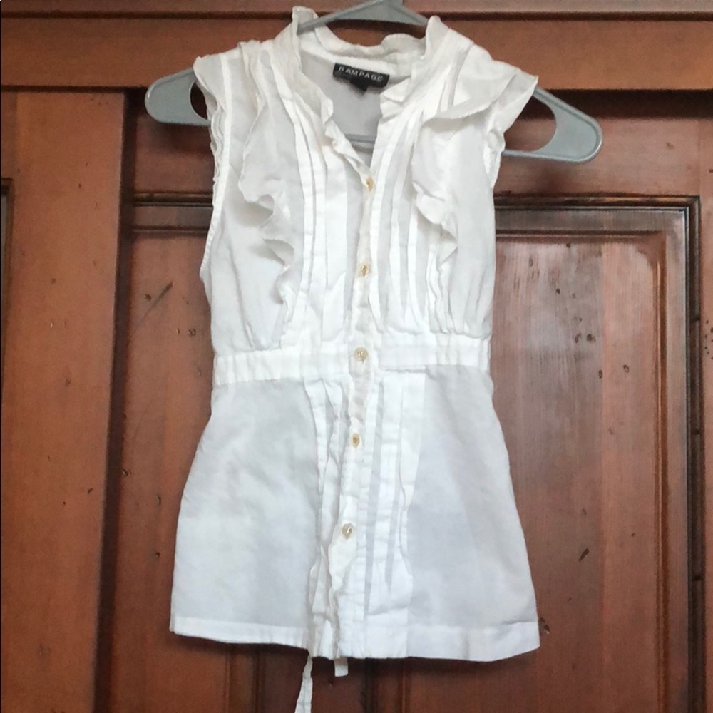 Rampage white button up tank